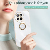 XINLI Straight Edge 6D Electroplate TPU Phone Case with Ring Holder